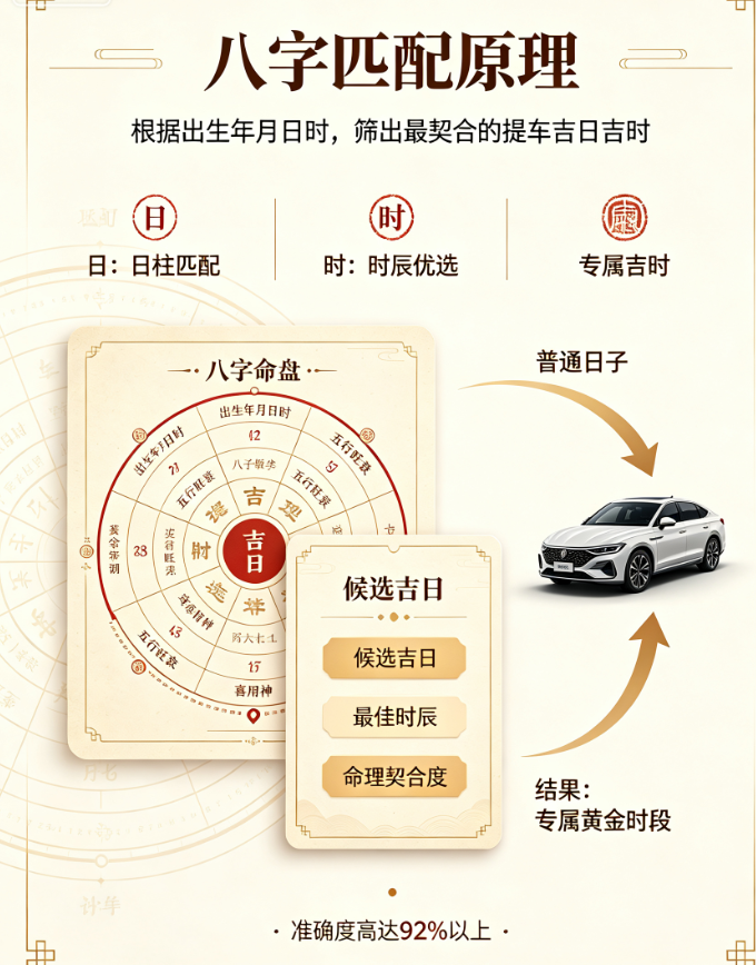 生辰八字匹配提车吉时-传统罗盘与新车